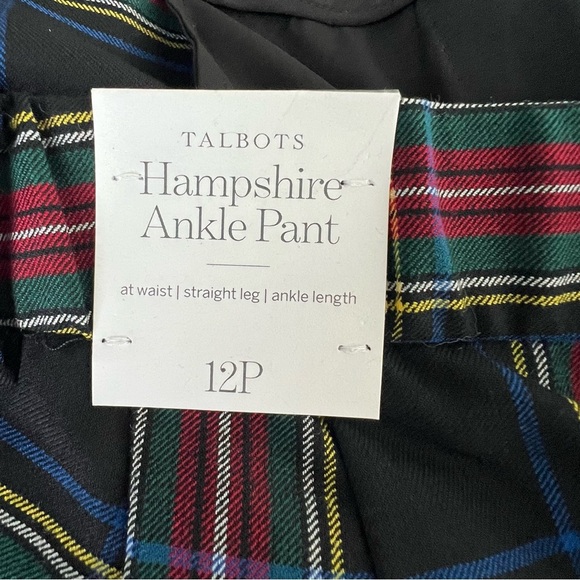 Talbots Wool Hampshire Ankle Tartan Celebrating Holiday Plaid Pants 12P money - Picture 9 of 13